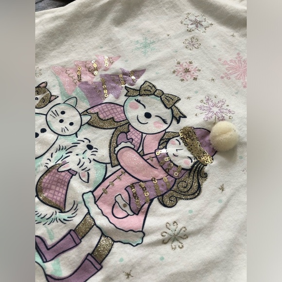 Cynthia Rowley Girls M (7/8) White Long-Sleeved Embellished Tee w/Lace Hem -EUC! - Picture 6 of 12